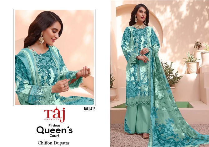 Firdous Queens Court By Taj Cotton Dupatta Pakistani Salwar Suits
